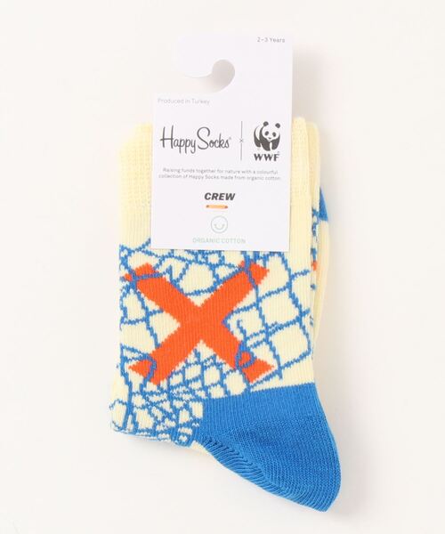 Happy Socks（ハッピーソックス）の「/HAPPY SOCKS/WWF(世界自然保護基金) KIDSコラボモデル（ソックス/靴下・キッズ・ブルー/アイボリー/オレンジ/ホワイト/ピンク・X-LARGE/LARGE/MEDIUM）」の3枚目の写真