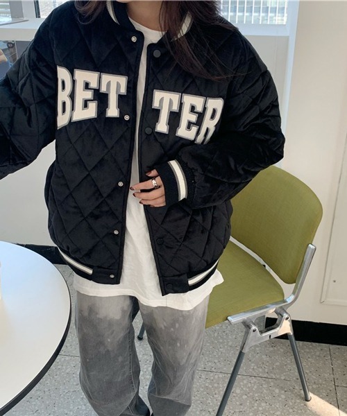 HALEY PESCA（ヘーリーペスカ）の「HALEY PESCA/フロントロゴ キルティングジャケット（ノーカラージャケット・レディース・ブラック/ホワイト・SMALL/MEDIUM/LARGE）」の16枚目の写真