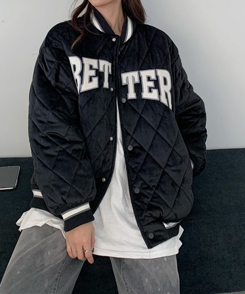 HALEY PESCA（ヘーリーペスカ）の「HALEY PESCA/フロントロゴ キルティングジャケット（ノーカラージャケット・レディース・ブラック/ホワイト・SMALL/MEDIUM/LARGE）」の13枚目の写真