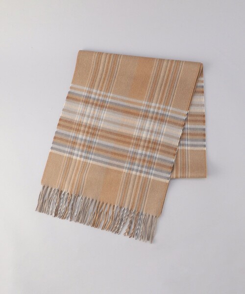Firsthand(ファーストハンド)の「THE INOUE BROTHERS/ザイノウエブラザーズ Check Brushed Scarf(マフラー・メンズ・キャメル/ブラック/ネイビー/グレー・ONE SIZE)」の4枚目の写真