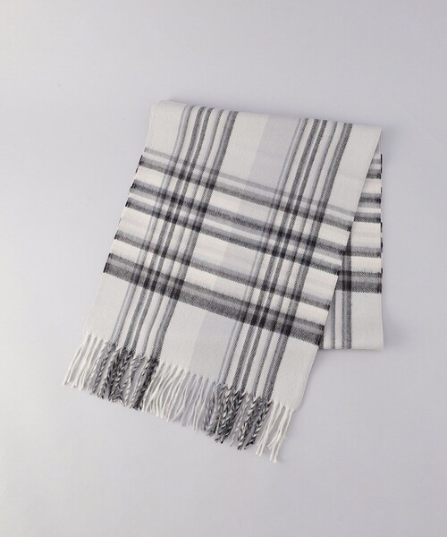 Firsthand(ファーストハンド)の「THE INOUE BROTHERS/ザイノウエブラザーズ Check Brushed Scarf(マフラー・メンズ・キャメル/ブラック/ネイビー/グレー・ONE SIZE)」の1枚目の写真