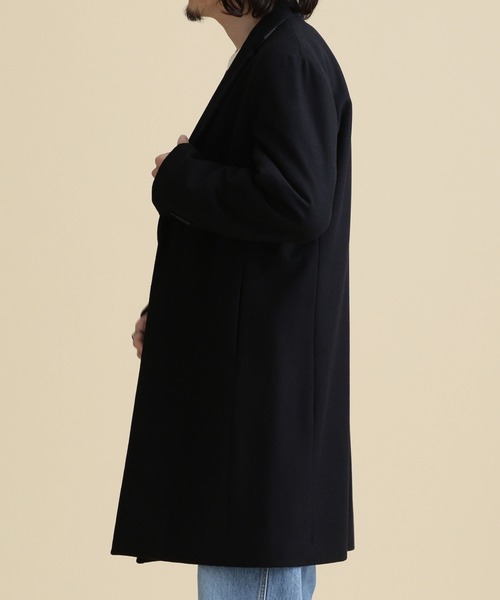 NANO universe（ナノユニバース）の「LB.04/フレキシブルメルトンチェスターコート（チェスターコート・メンズ・ブラック/ライトグレー/モカ・S/M/L/XL）」の6枚目の写真