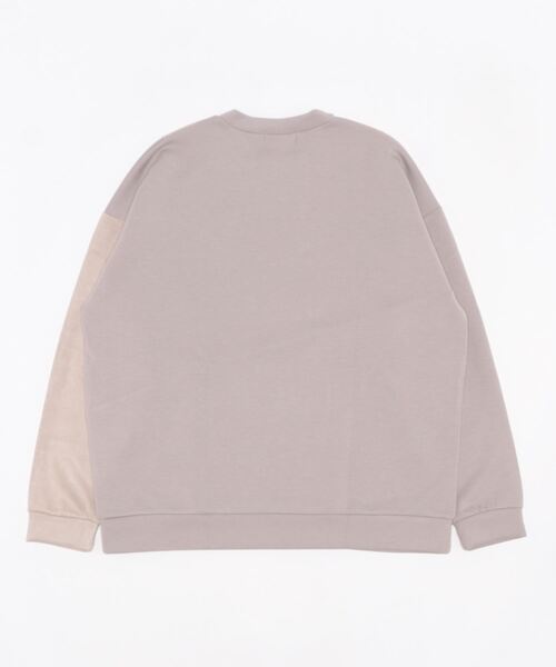 AZUL by moussy(アズールバイマウジー)の「FAUX SUEDE SWICHING PULLOVER/フェイクスエードスウィッチングプルオーバー(スウェット・メンズ・ブラック系その他/ベージュ系その他/ブラウン系その他・LARGE/MEDIUM)」の4枚目の写真