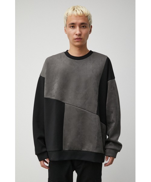 AZUL by moussy(アズールバイマウジー)の「FAUX SUEDE SWICHING PULLOVER/フェイクスエードスウィッチングプルオーバー(スウェット・メンズ・ブラック系その他/ベージュ系その他/ブラウン系その他・LARGE/MEDIUM)」の8枚目の写真
