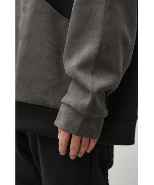 AZUL by moussy(アズールバイマウジー)の「FAUX SUEDE SWICHING PULLOVER/フェイクスエードスウィッチングプルオーバー(スウェット・メンズ・ブラック系その他/ベージュ系その他/ブラウン系その他・LARGE/MEDIUM)」の13枚目の写真