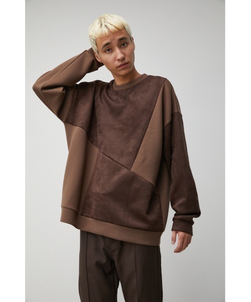 AZUL by moussy(アズールバイマウジー)の「FAUX SUEDE SWICHING PULLOVER/フェイクスエードスウィッチングプルオーバー(スウェット・メンズ・ブラック系その他/ベージュ系その他/ブラウン系その他・LARGE/MEDIUM)」の14枚目の写真