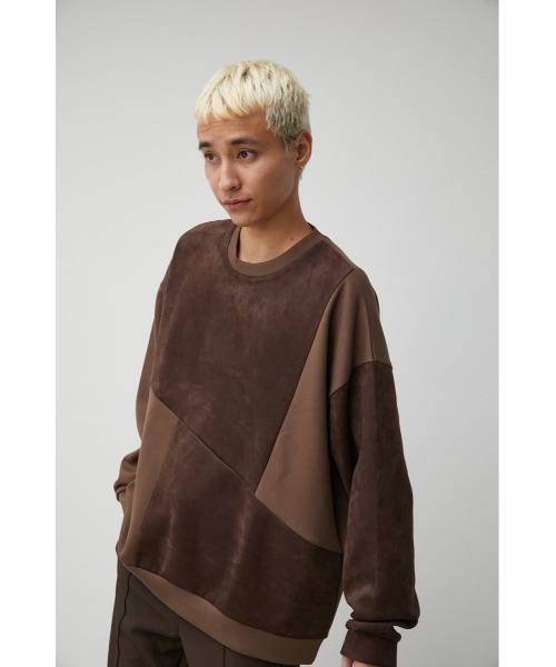 AZUL by moussy(アズールバイマウジー)の「FAUX SUEDE SWICHING PULLOVER/フェイクスエードスウィッチングプルオーバー(スウェット・メンズ・ブラック系その他/ベージュ系その他/ブラウン系その他・LARGE/MEDIUM)」の15枚目の写真