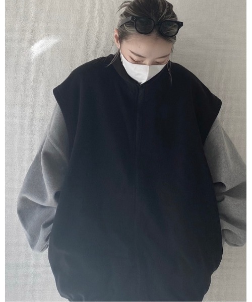 YACA(ヤーカ)の「FLEECE VEST/フリースベスト(ベスト・レディース・ブラック・FREE)」の7枚目の写真