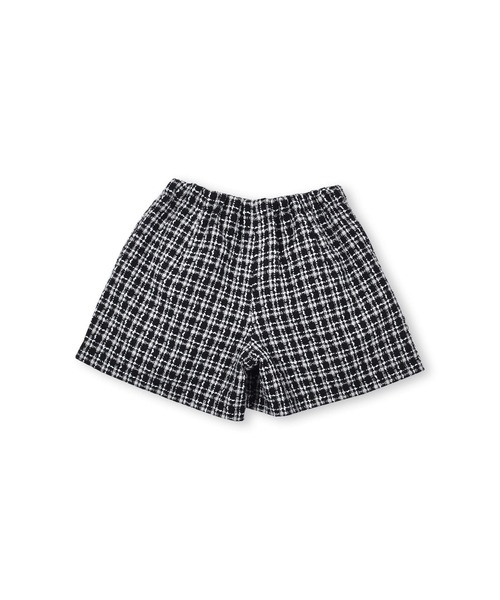 BeBe（ベベ）の「BeBe/【お揃い】ツイードチェックパールボタンショートパンツ(100~150cm)（その他パンツ・キッズ・レッド系その他/ブラック系その他・150/130/100/140/120/110）」の5枚目の写真