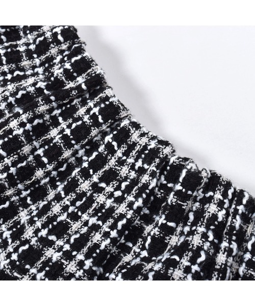 BeBe（ベベ）の「BeBe/【お揃い】ツイードチェックパールボタンショートパンツ(100~150cm)（その他パンツ・キッズ・レッド系その他/ブラック系その他・150/130/100/140/120/110）」の18枚目の写真