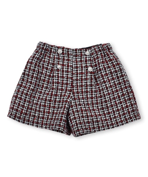 BeBe（ベベ）の「BeBe/【お揃い】ツイードチェックパールボタンショートパンツ(100~150cm)（その他パンツ・キッズ・レッド系その他/ブラック系その他・150/130/100/140/120/110）」の13枚目の写真