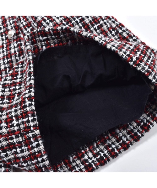 BeBe（ベベ）の「BeBe/【お揃い】ツイードチェックパールボタンショートパンツ(100~150cm)（その他パンツ・キッズ・レッド系その他/ブラック系その他・150/130/100/140/120/110）」の16枚目の写真
