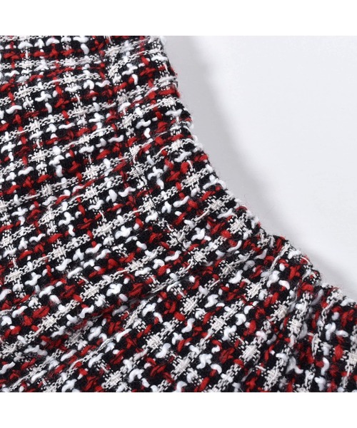 BeBe（ベベ）の「BeBe/【お揃い】ツイードチェックパールボタンショートパンツ(100~150cm)（その他パンツ・キッズ・レッド系その他/ブラック系その他・150/130/100/140/120/110）」の19枚目の写真