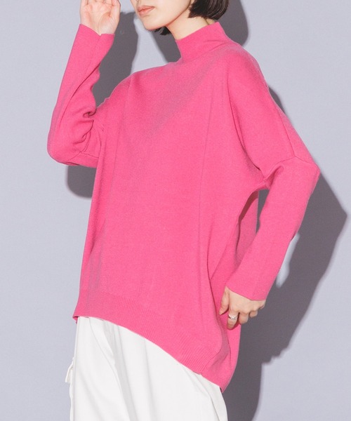 hunch（ハンチ）の「【静電気防止】ドルマンオーバータートルニット（ニット/セーター・レディース・ブラウン/ブラック/ピンク・FREE）」の3枚目の写真