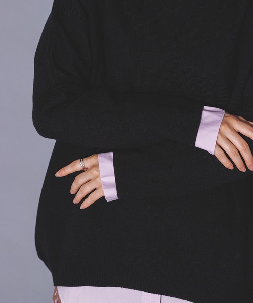hunch（ハンチ）の「【静電気防止】ドルマンオーバータートルニット（ニット/セーター・レディース・ブラウン/ブラック/ピンク・FREE）」の7枚目の写真