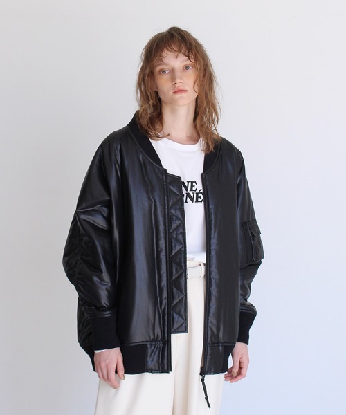 DRESSLAVE（ドレスレイブ）の「padding over size MA-1(中綿オーバーサイズMA-1)（MA-1・レディース・ブラック/ホワイト・38）」の10枚目の写真