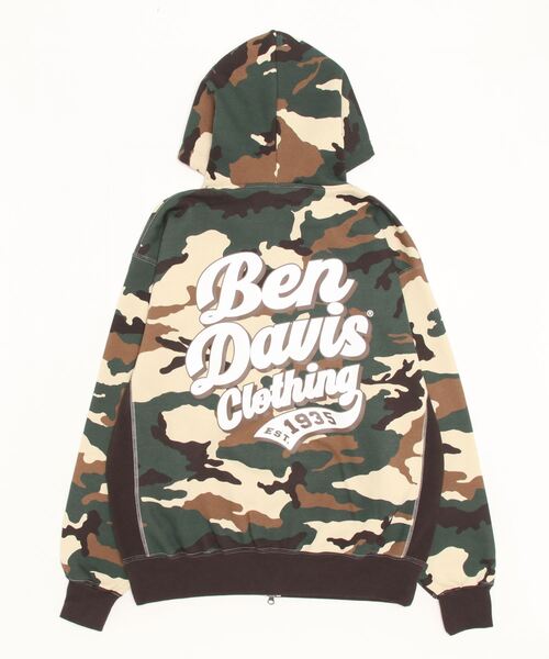BEN DAVIS（ベンデイビス）の「【BEN DAVIS/ベンデイビス】ブランドネーム刺繍  グラフィックバックプリント ジップパーカー/ バックプリント ジップフーディー/ビッグシルエット/ヘビーウェイト/裏起毛（パーカー・レディース・カモフラージュ/ネイビー/グレー/ブラック・M/L/XL）」の21枚目の写真