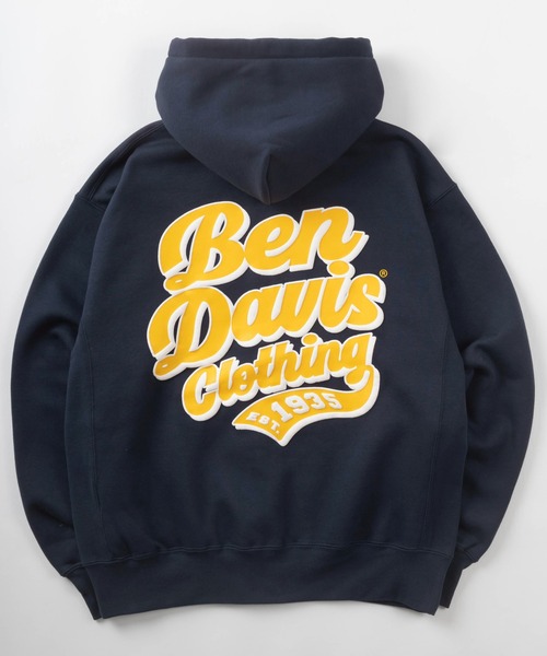 BEN DAVIS（ベンデイビス）の「【BEN DAVIS/ベンデイビス】ブランドネーム刺繍  グラフィックバックプリント ジップパーカー/ バックプリント ジップフーディー/ビッグシルエット/ヘビーウェイト/裏起毛（パーカー・レディース・カモフラージュ/ネイビー/グレー/ブラック・M/L/XL）」の3枚目の写真