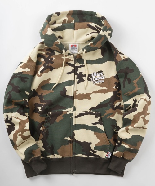 BEN DAVIS（ベンデイビス）の「【BEN DAVIS/ベンデイビス】ブランドネーム刺繍  グラフィックバックプリント ジップパーカー/ バックプリント ジップフーディー/ビッグシルエット/ヘビーウェイト/裏起毛（パーカー・レディース・カモフラージュ/ネイビー/グレー/ブラック・M/L/XL）」の8枚目の写真