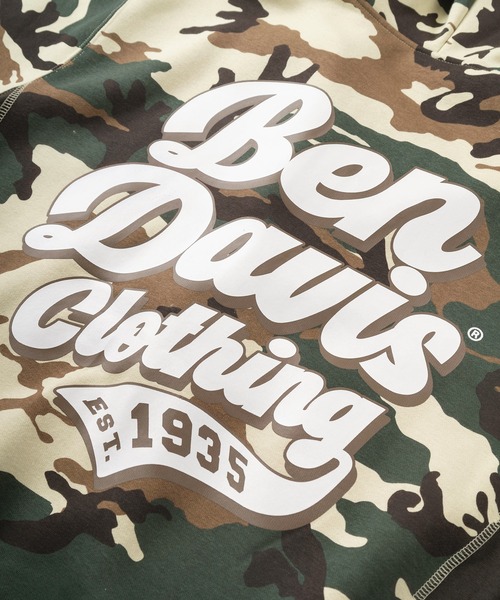 BEN DAVIS（ベンデイビス）の「【BEN DAVIS/ベンデイビス】ブランドネーム刺繍  グラフィックバックプリント ジップパーカー/ バックプリント ジップフーディー/ビッグシルエット/ヘビーウェイト/裏起毛（パーカー・レディース・カモフラージュ/ネイビー/グレー/ブラック・M/L/XL）」の17枚目の写真