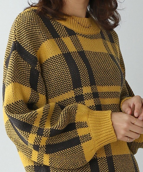 Bou Jeloud（ブージュルード）の「BIGチェックニットプルオーバー