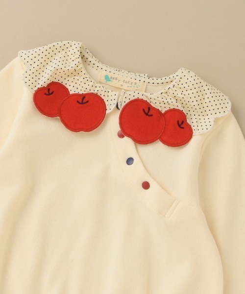 新品 90cm ベイビーチアー　目玉焼き　長袖Tシャツ　ロンT キッズ　ベビー baby cheer（ベイビーチアー）の「りんごジャガード長袖Tシャツ（T