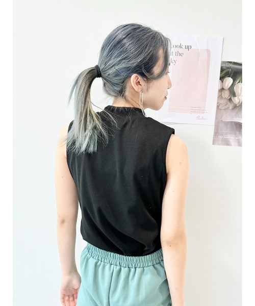 CECIL McBEE（セシルマクビー）の「リブカーデｘプチハイネックタンクＳＥＴ（アンサンブル・レディース・ブラック/サックスブルー/アイボリー・FREE）」の7枚目の写真