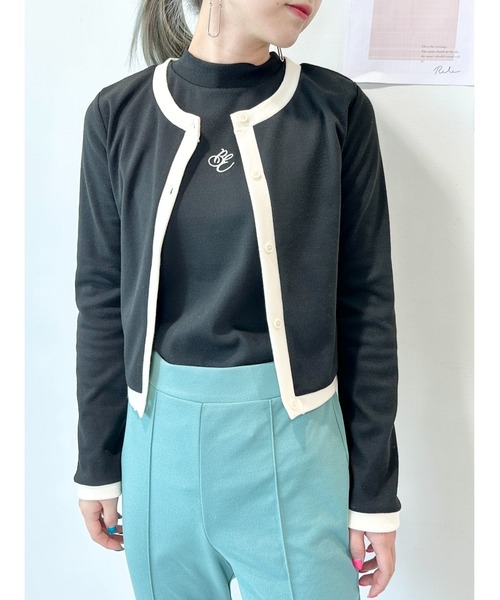 CECIL McBEE（セシルマクビー）の「リブカーデｘプチハイネックタンクＳＥＴ（アンサンブル・レディース・ブラック/サックスブルー/アイボリー・FREE）」の11枚目の写真