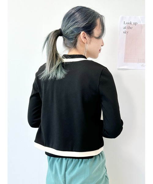 CECIL McBEE（セシルマクビー）の「リブカーデｘプチハイネックタンクＳＥＴ（アンサンブル・レディース・ブラック/サックスブルー/アイボリー・FREE）」の9枚目の写真