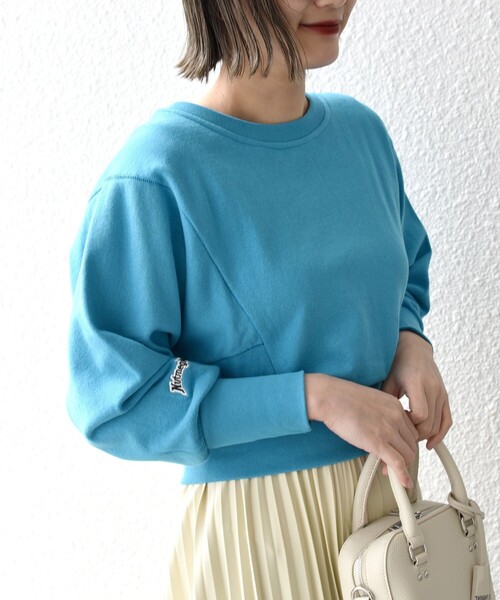 NutmegMills(ナツメグミルズ)の「【SHIPS別注】*NUTMEGMILLS:〈UVカット〉 2WAY ドルマン スウェット ◇(カーディガン/ボレロ・レディース・ブラック/オフホワイト/スカイブルー/チャコールグレー・ONE SIZE)」の4枚目の写真