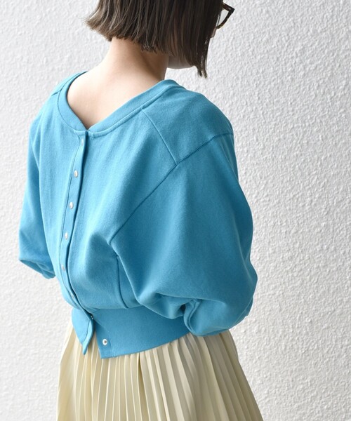 NutmegMills(ナツメグミルズ)の「【SHIPS別注】*NUTMEGMILLS:〈UVカット〉 2WAY ドルマン スウェット ◇(カーディガン/ボレロ・レディース・ブラック/オフホワイト/スカイブルー/チャコールグレー・ONE SIZE)」の11枚目の写真