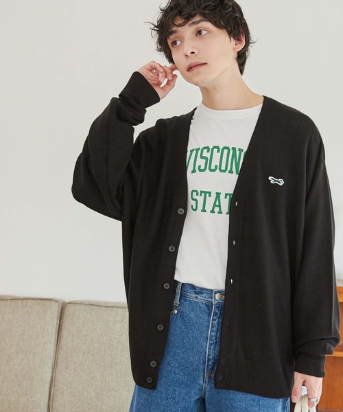 PENNEYS(ぺニーズ)の「∴WEGO/【WEB限定】Penneys別注カーディガン(カーディガン/ボレロ・メンズ・サックスブルー/オフホワイト/ダークオレンジ/ブラック・MEDIUM/LARGE)」の3枚目の写真