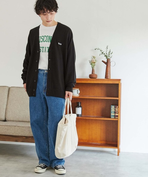 PENNEYS(ぺニーズ)の「∴WEGO/【WEB限定】Penneys別注カーディガン(カーディガン/ボレロ・メンズ・サックスブルー/オフホワイト/ダークオレンジ/ブラック・MEDIUM/LARGE)」の6枚目の写真