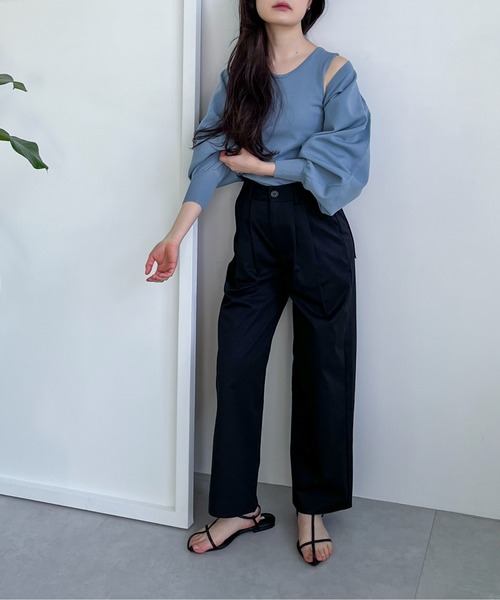 feepur(フェピュール)の「ツータックペインターパンツ(その他パンツ・レディース・ベージュ/ブラック・MEDIUM/SMALL)」の6枚目の写真