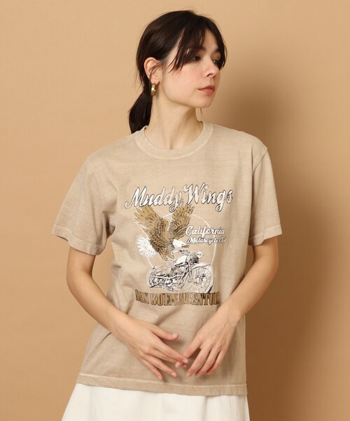 GOOD ROCK SPEED（グッドロックスピード）の「◆【EC＆大阪店限定カラーあり】GOOD ROCK SPEED(グッドロックスピード)モーターサイクル・イーグルTシャツ（Tシャツ/カットソー・レディース・ブラック/イエロー/ブラック系/ベージュ・01/02）」の14枚目の写真