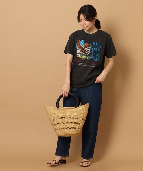 GOOD ROCK SPEED（グッドロックスピード）の「◆【EC＆大阪店限定カラーあり】GOOD ROCK SPEED(グッドロックスピード)モーターサイクル・イーグルTシャツ（Tシャツ/カットソー・レディース・ブラック/イエロー/ブラック系/ベージュ・01/02）」の21枚目の写真