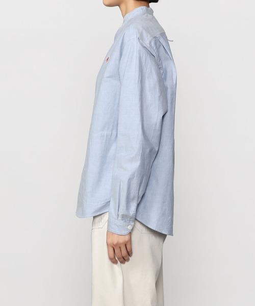 DANTON(ダントン)の「DANTON | オックスフォード バンドカラーシャツ WOMEN(シャツ/ブラウス・レディース・ホワイト/ブルー・36/38/34)」の6枚目の写真