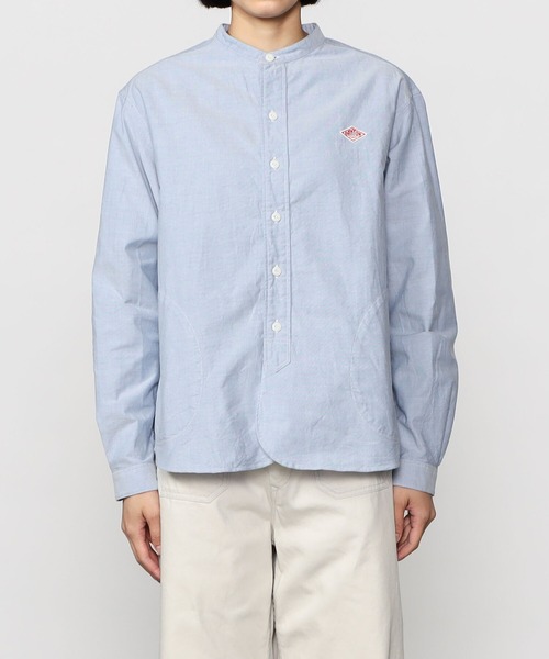 DANTON(ダントン)の「DANTON | オックスフォード バンドカラーシャツ WOMEN(シャツ/ブラウス・レディース・ホワイト/ブルー・36/38/34)」の5枚目の写真