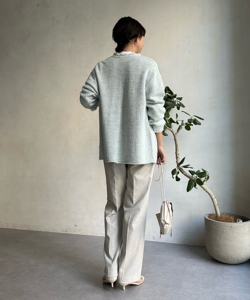 DouDou(ドゥドゥ)の「シェルタリングセンタープレスパンツ(スラックス・レディース・グリーン/ピンク/ベージュ・36/38)」の8枚目の写真