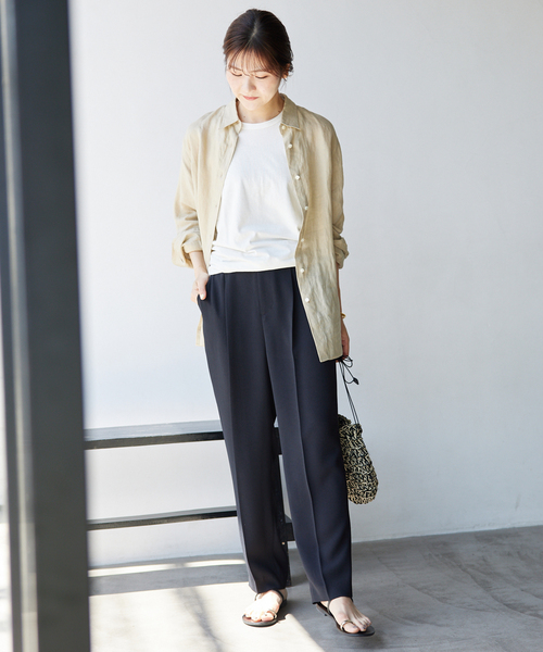 IENA スラブツイル テーパードパンツ IENA スラブツイル テーパードパンツ 2020SS 白 クロップド