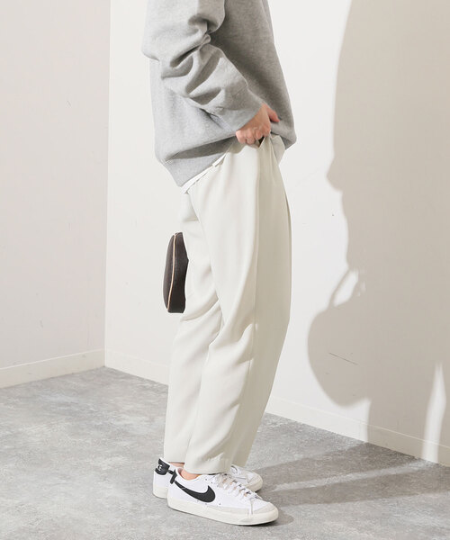 セール】PEジョーゼットタックテーパードパンツ（スラックス