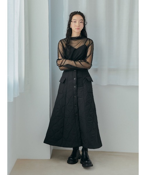 Ayla(アイラ)の「arm point sheer tops(シャツ/ブラウス・レディース・ブラック/ライトベージュ・FREE)」の9枚目の写真