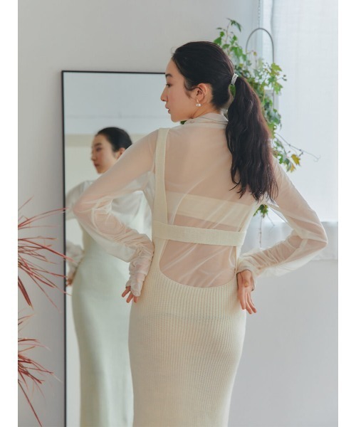 Ayla(アイラ)の「arm point sheer tops(シャツ/ブラウス・レディース・ブラック/ライトベージュ・FREE)」の20枚目の写真