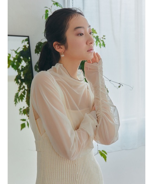 Ayla(アイラ)の「arm point sheer tops(シャツ/ブラウス・レディース・ブラック/ライトベージュ・FREE)」の21枚目の写真