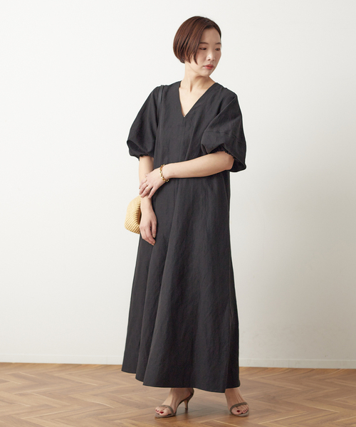 journal standard L'essage(ジャーナルスタンダードレサージュ)の「ランタンスリーブワンピース(ワンピース・レディース・サックスブルー/カーキ/ブラック・FREE)」の13枚目の写真