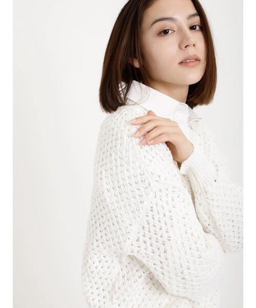 Te chichi（テチチ）の「バスケットメッシュ編みニット（ニット/セーター・レディース・オフホワイト・ﾌﾘ-）」の2枚目の写真