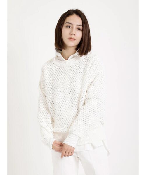 Te chichi（テチチ）の「バスケットメッシュ編みニット（ニット/セーター・レディース・オフホワイト・ﾌﾘ-）」の18枚目の写真