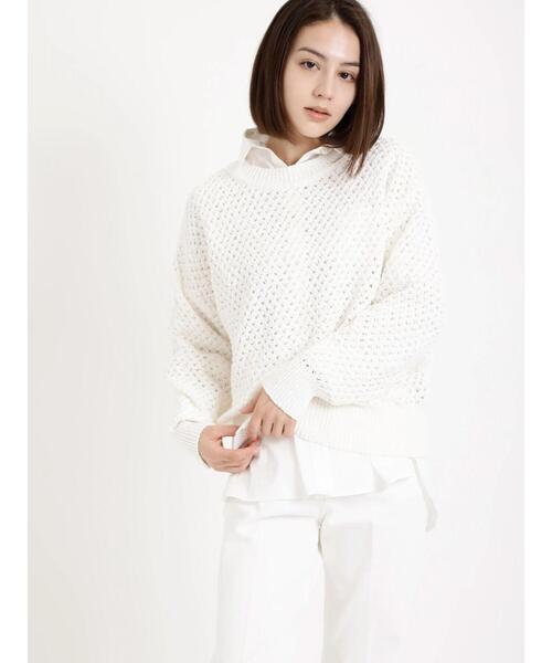 Te chichi（テチチ）の「バスケットメッシュ編みニット（ニット/セーター・レディース・オフホワイト・ﾌﾘ-）」の19枚目の写真