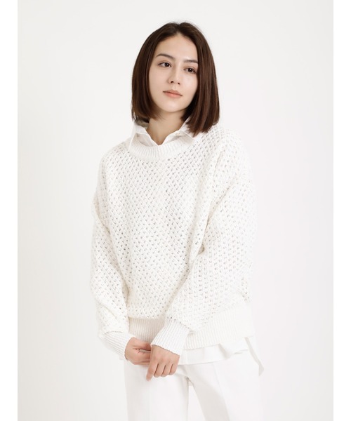 Te chichi（テチチ）の「バスケットメッシュ編みニット（ニット/セーター・レディース・オフホワイト・ﾌﾘ-）」の6枚目の写真