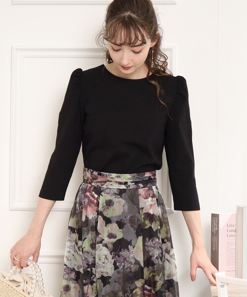couture brooch(クチュールブローチ)の「◆【前後2WAY/きちんと見え華やかカットソー】フェイクパール付きトップス(Tシャツ/カットソー・レディース・アイボリー/サックスブルー/ブラック・40/38/42/36)」の20枚目の写真